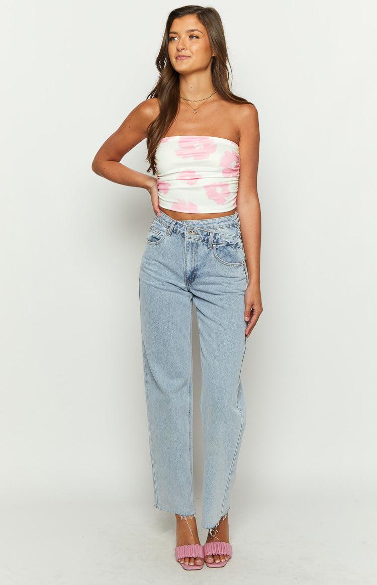 Fran Pink Floral Crop Top Product Image