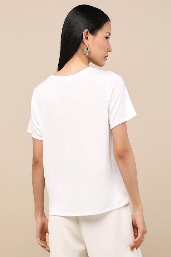 Skyra Ivory Crew Neck Tee Product Image