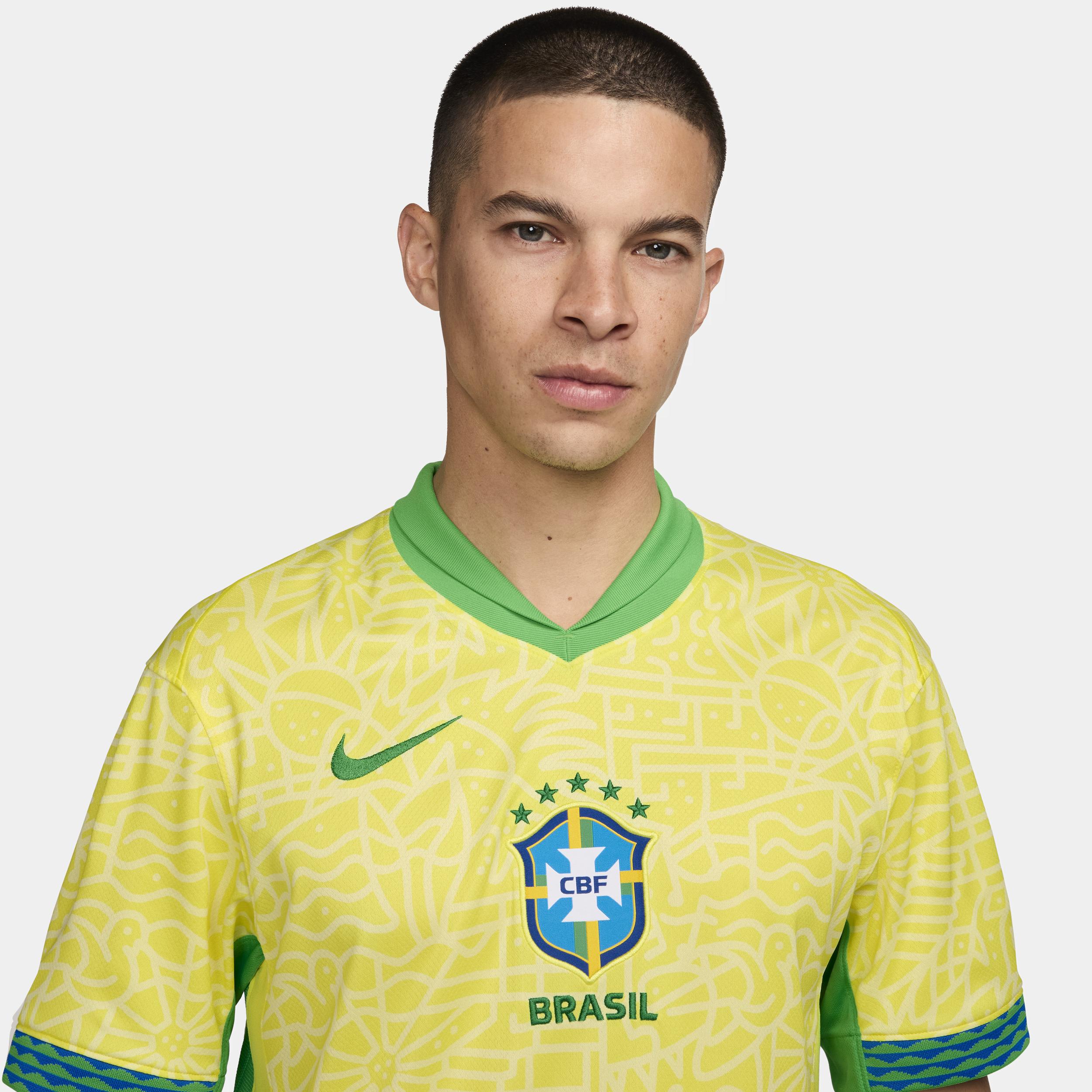 Brazil 2024 Stadium Home Nike Mens Dri-FIT Soccer Replica Jersey | FJ4284-706 Product Image
