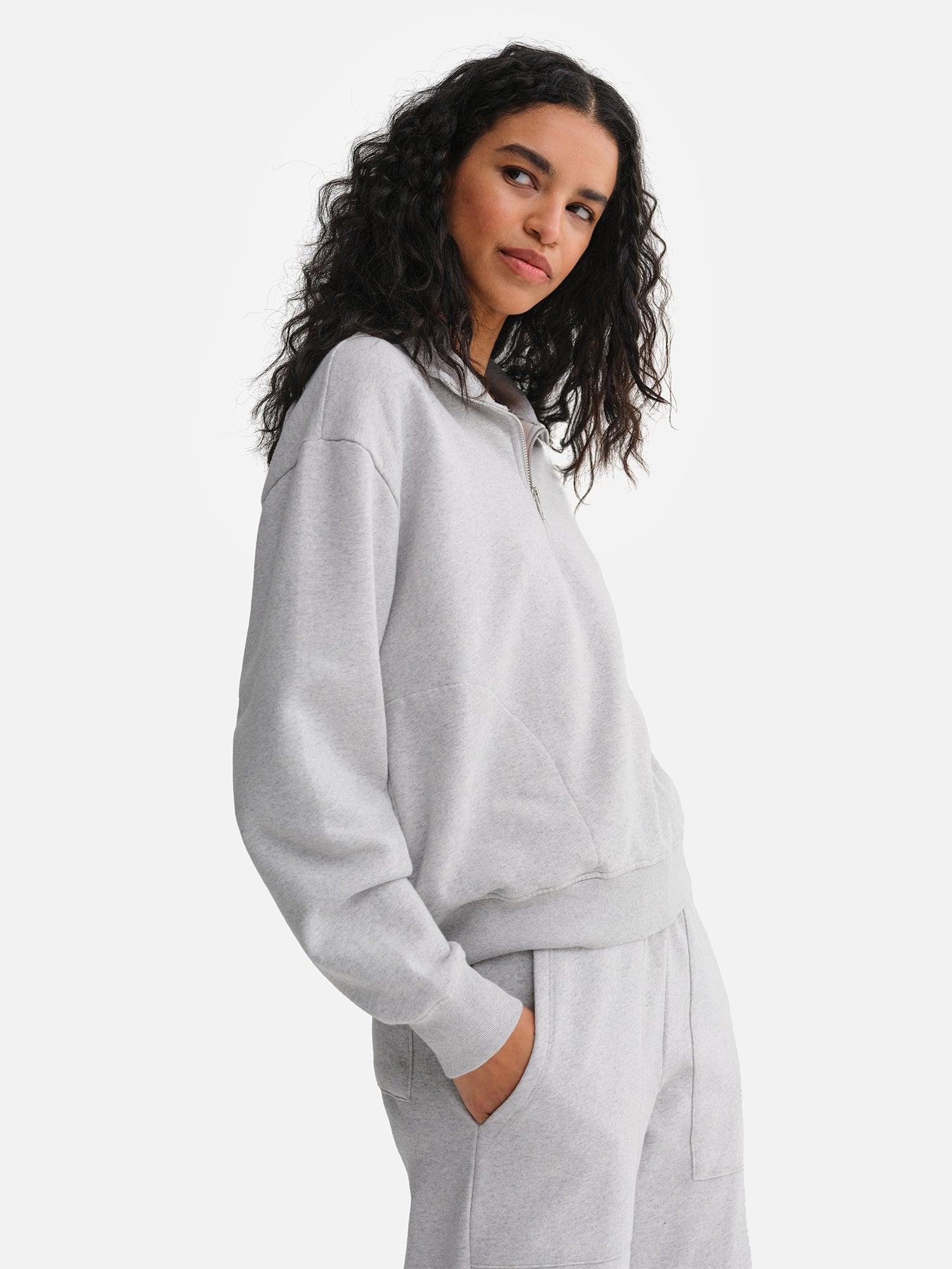Organic Fleece Quarter Zip Sweatshirt Female Product Image
