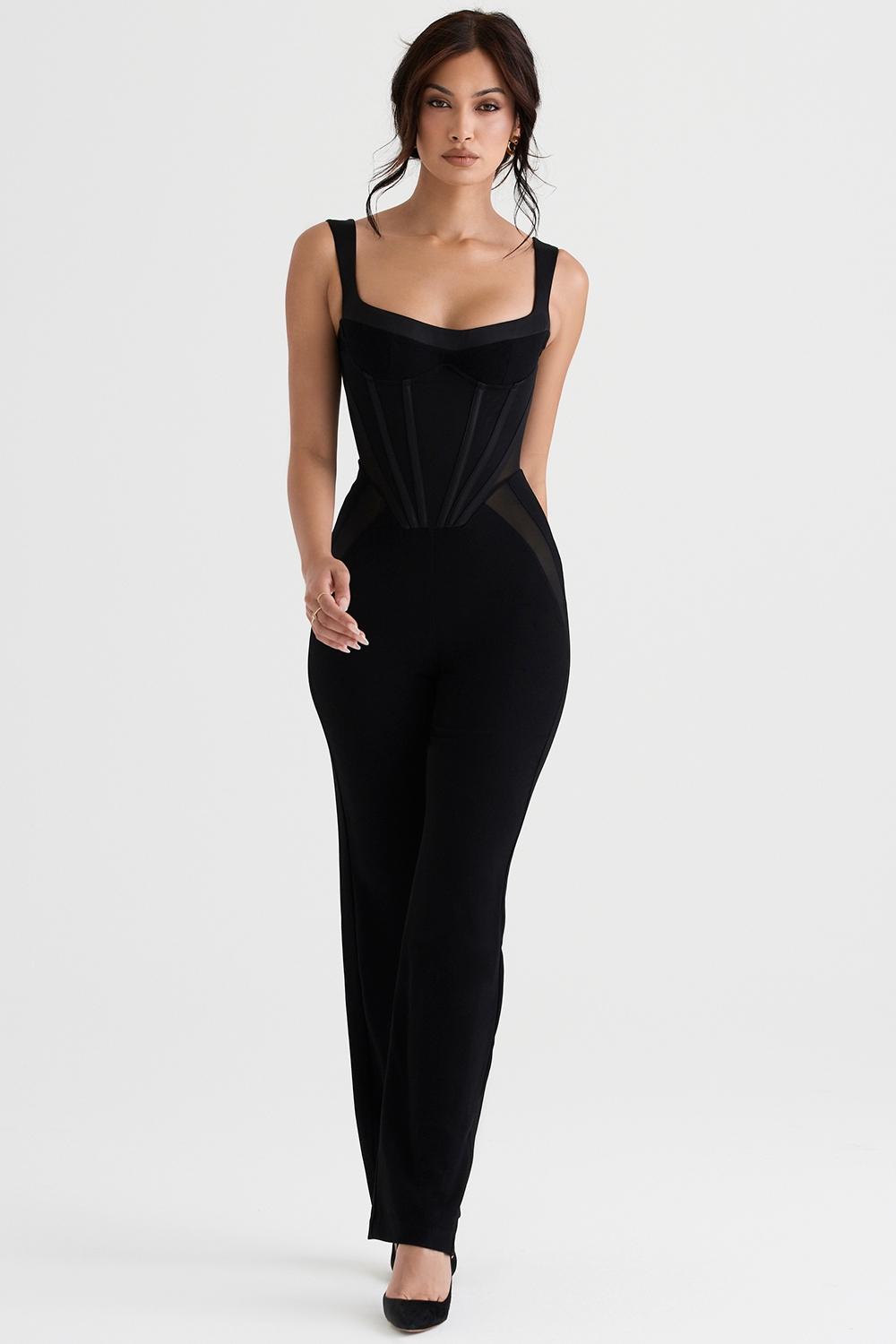 Mylene  black corset jumpsuit Product Image