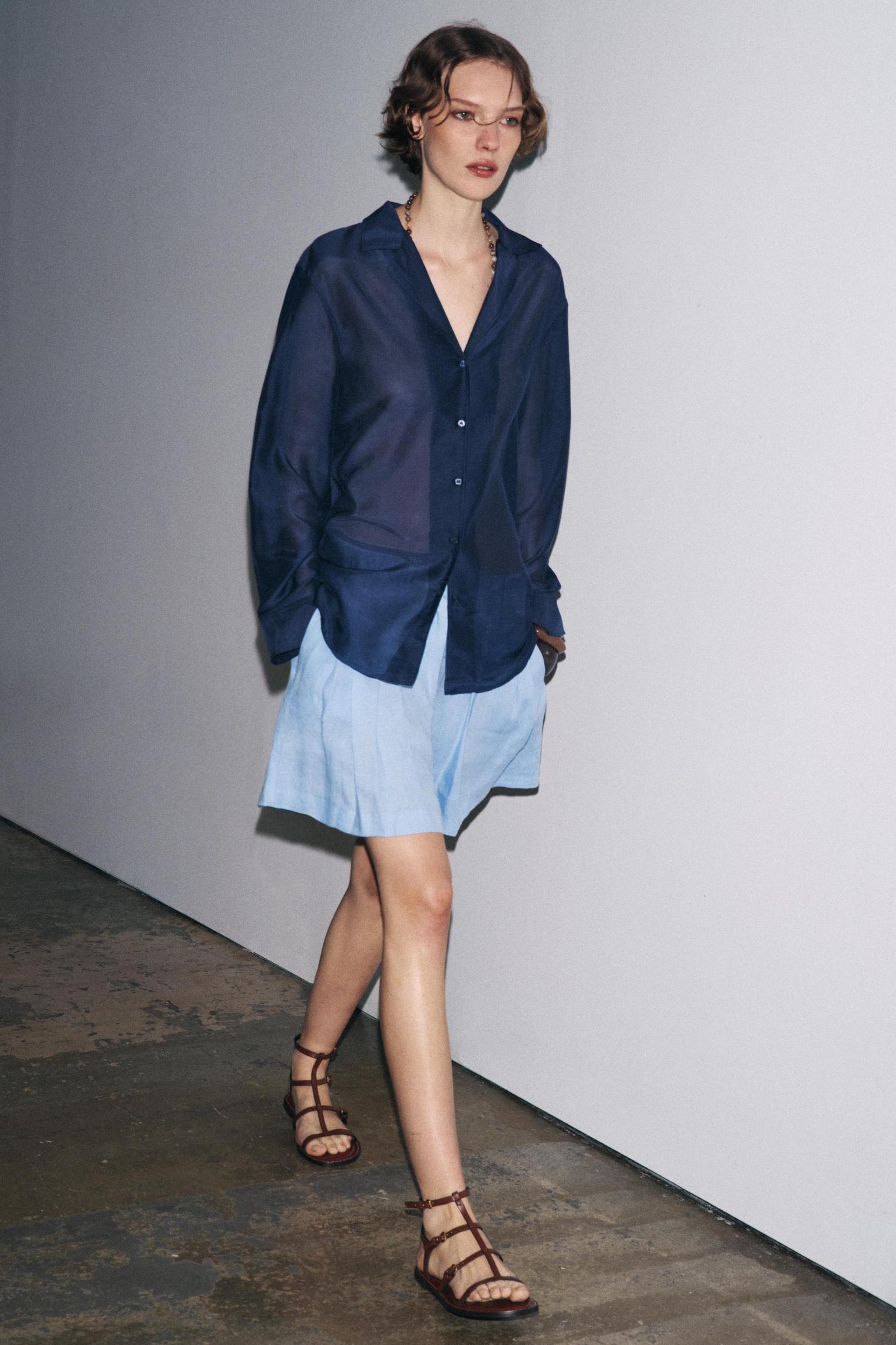 100% LINEN SHORTS ZW COLLECTION Product Image