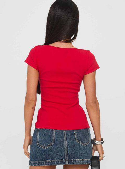 Baseline Scoop Tee Red Product Image