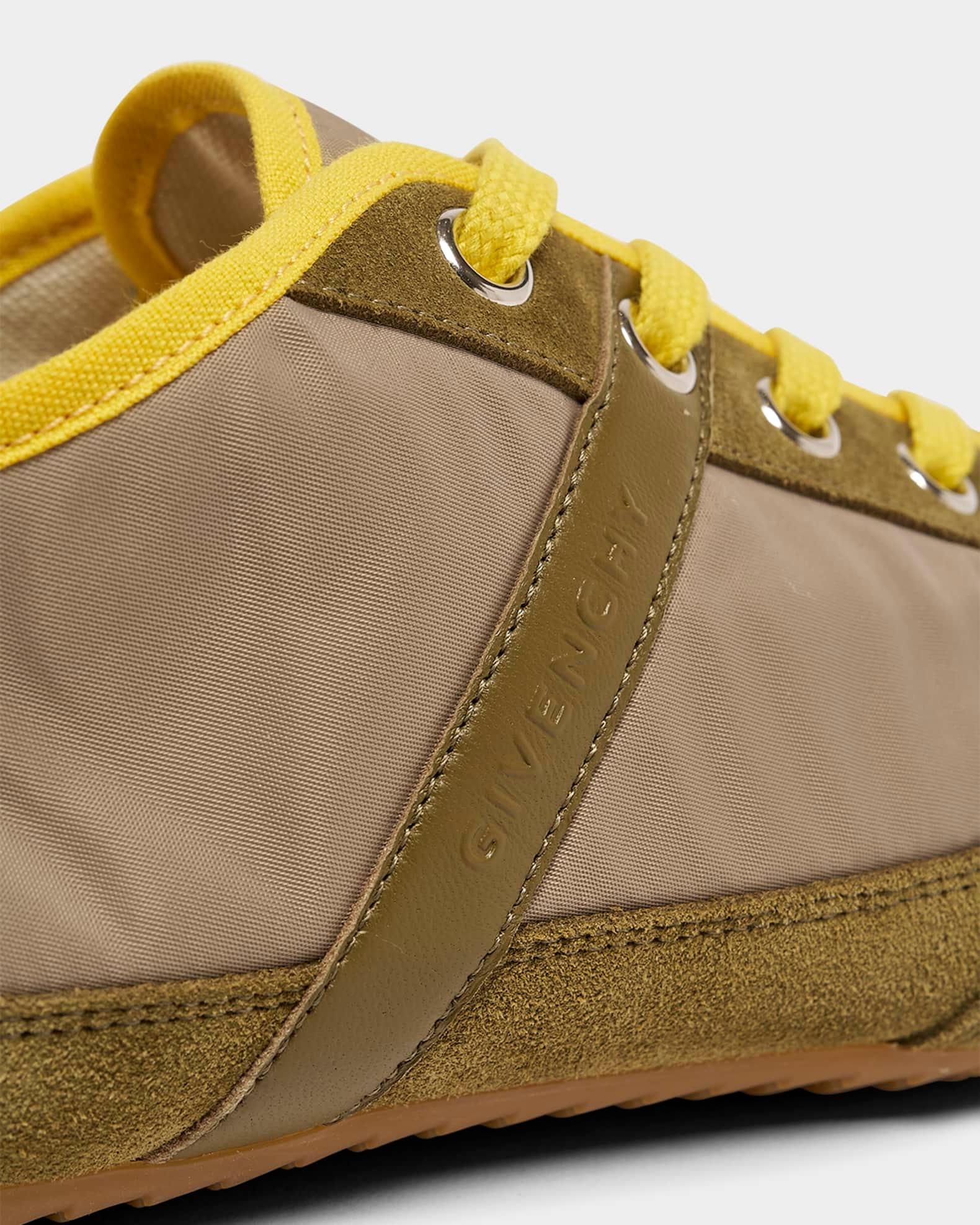 Men's Slim Nylon and Suede Low-Top Sneakers Product Image