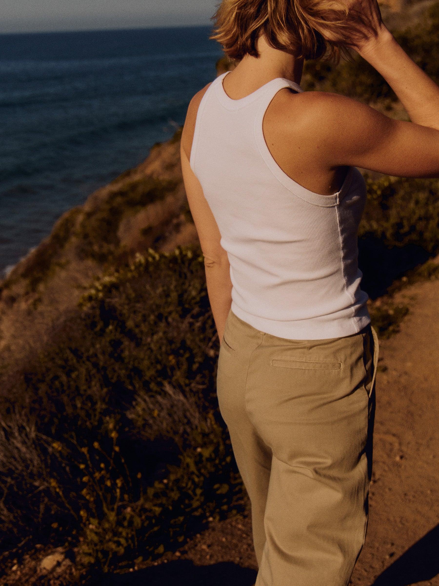 White Surplus Rib Tank Product Image