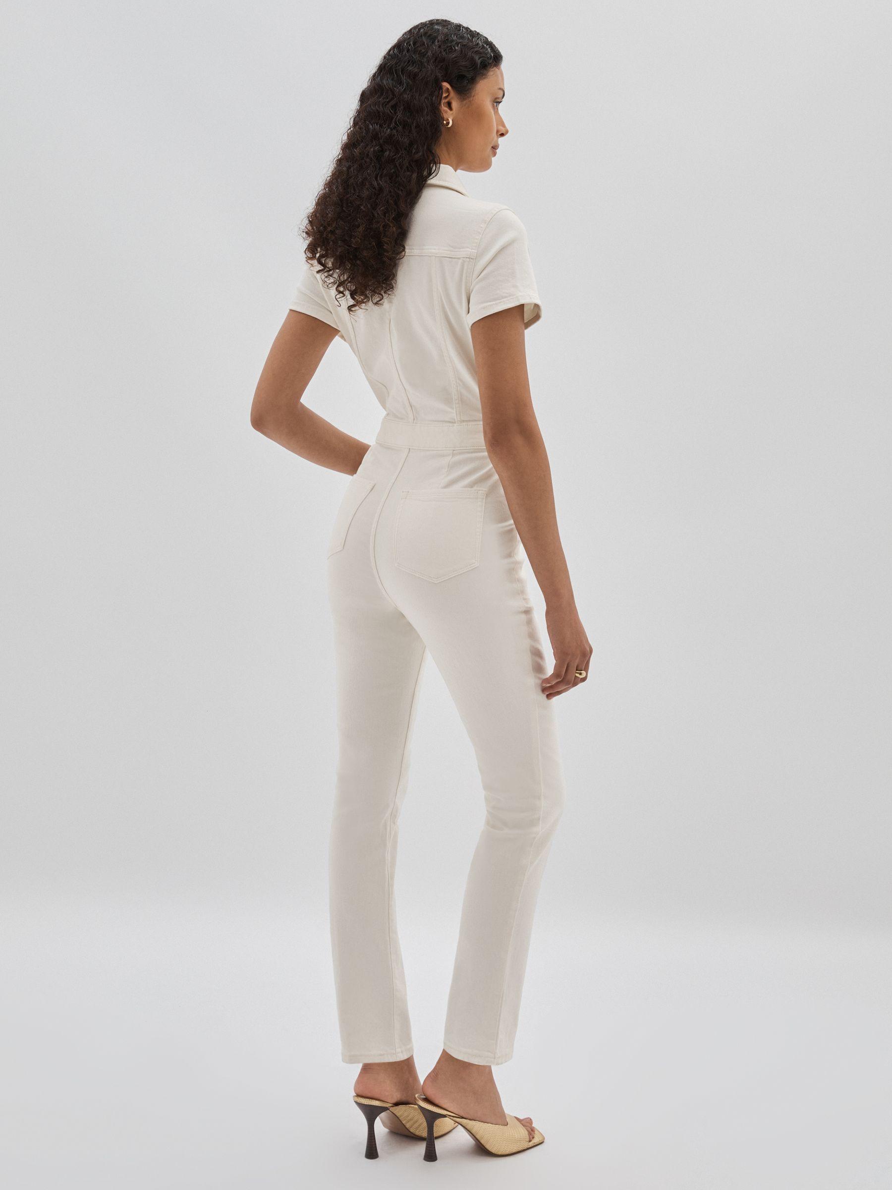 Good American Straight Leg Jumpsuit in White Product Image
