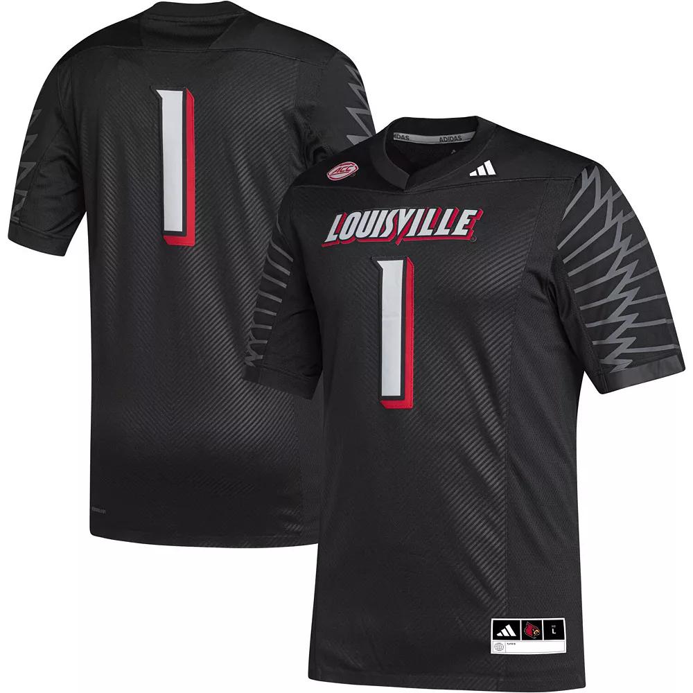 Men's adidas #1 Black Louisville Cardinals Premier Football Jersey,  Product Image