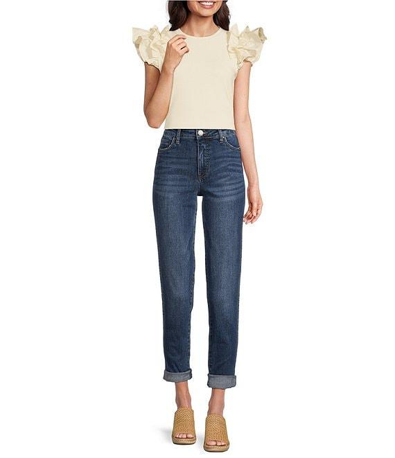 KUT from the Kloth Catherine Roll-Up Cuff Boyfriend Jeans Product Image