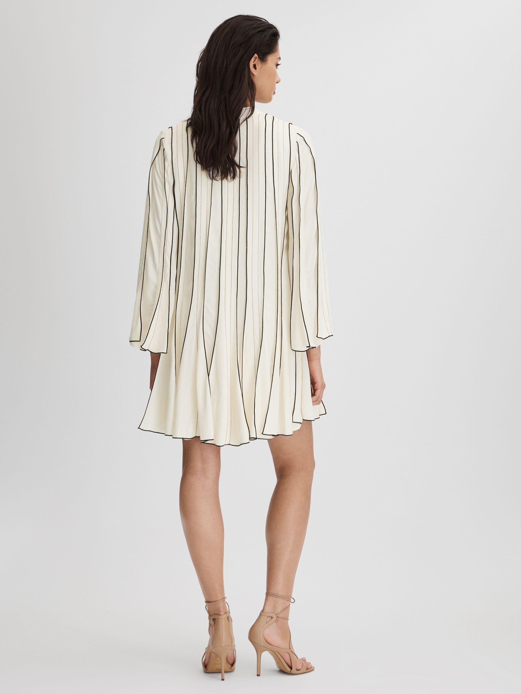 Contrast Ruffle Mini Dress in Ivory Product Image