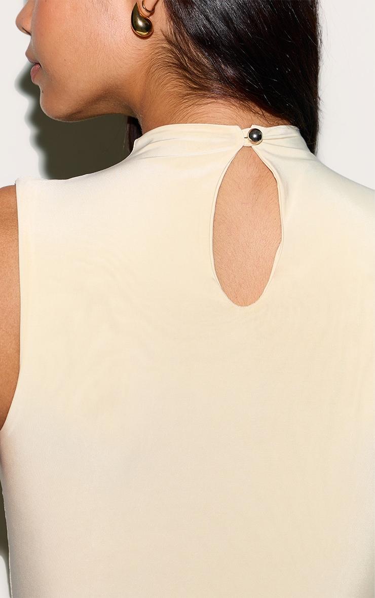 Tall Almond Double Layer High Neck Sleeveless Maxi Dress Product Image