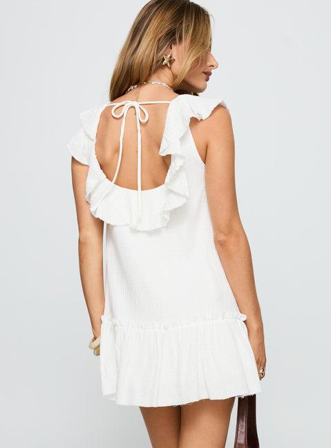 Alicen Frill Mini Dress White Product Image