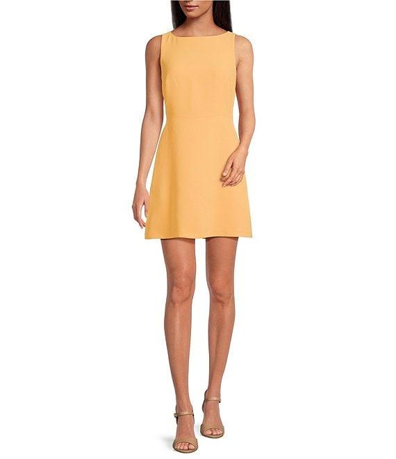 Gianni Bini Charlotte Crepe Boat Neck Sleeveless A-Line Dress Product Image
