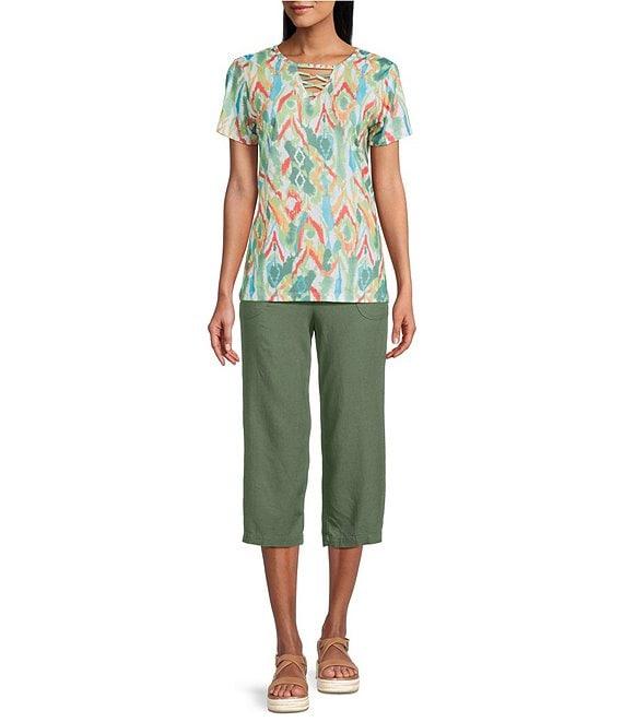 Allison Daley Linen Blend Pull-On Capri Pants Product Image