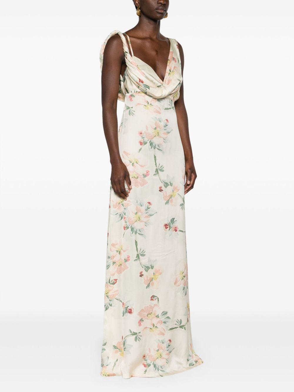 floral-print satin maxi dress Product Image