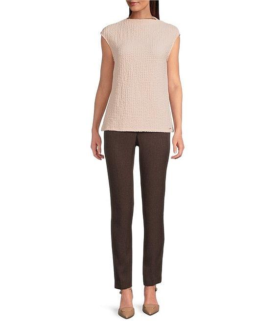 Calvin Klein Texture Knit Mock Neck Sleeveless Top Product Image