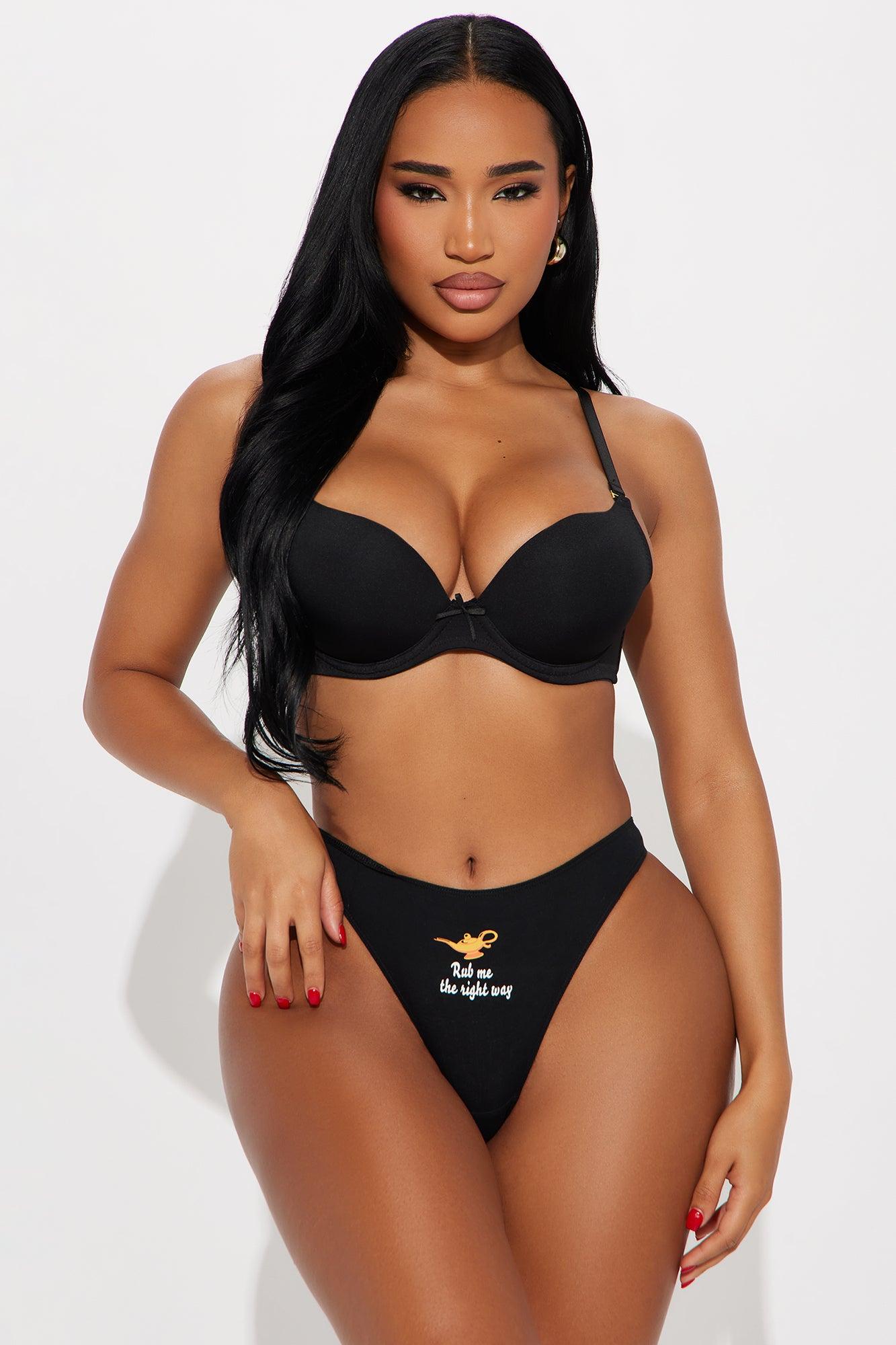 Rub Me Thong Panty - Black Product Image