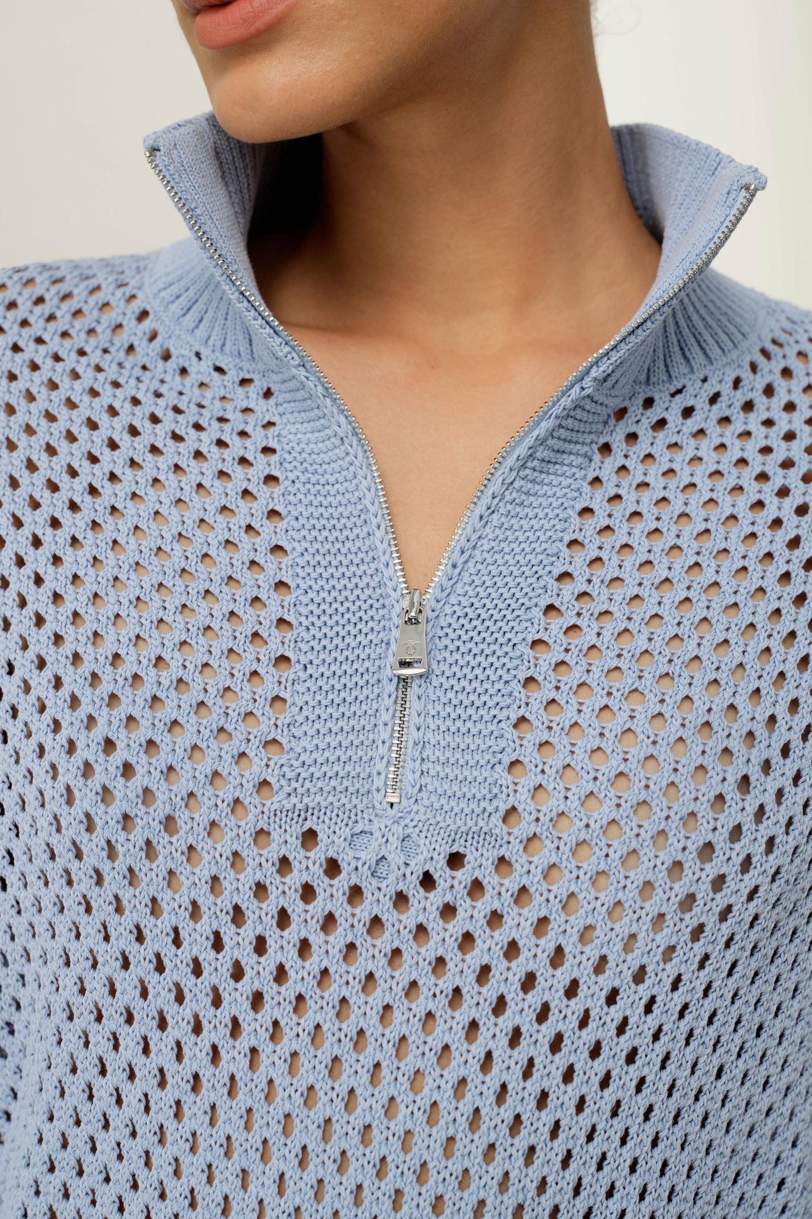 Toscana Pointelle Knit Half-Zip Sweater Product Image