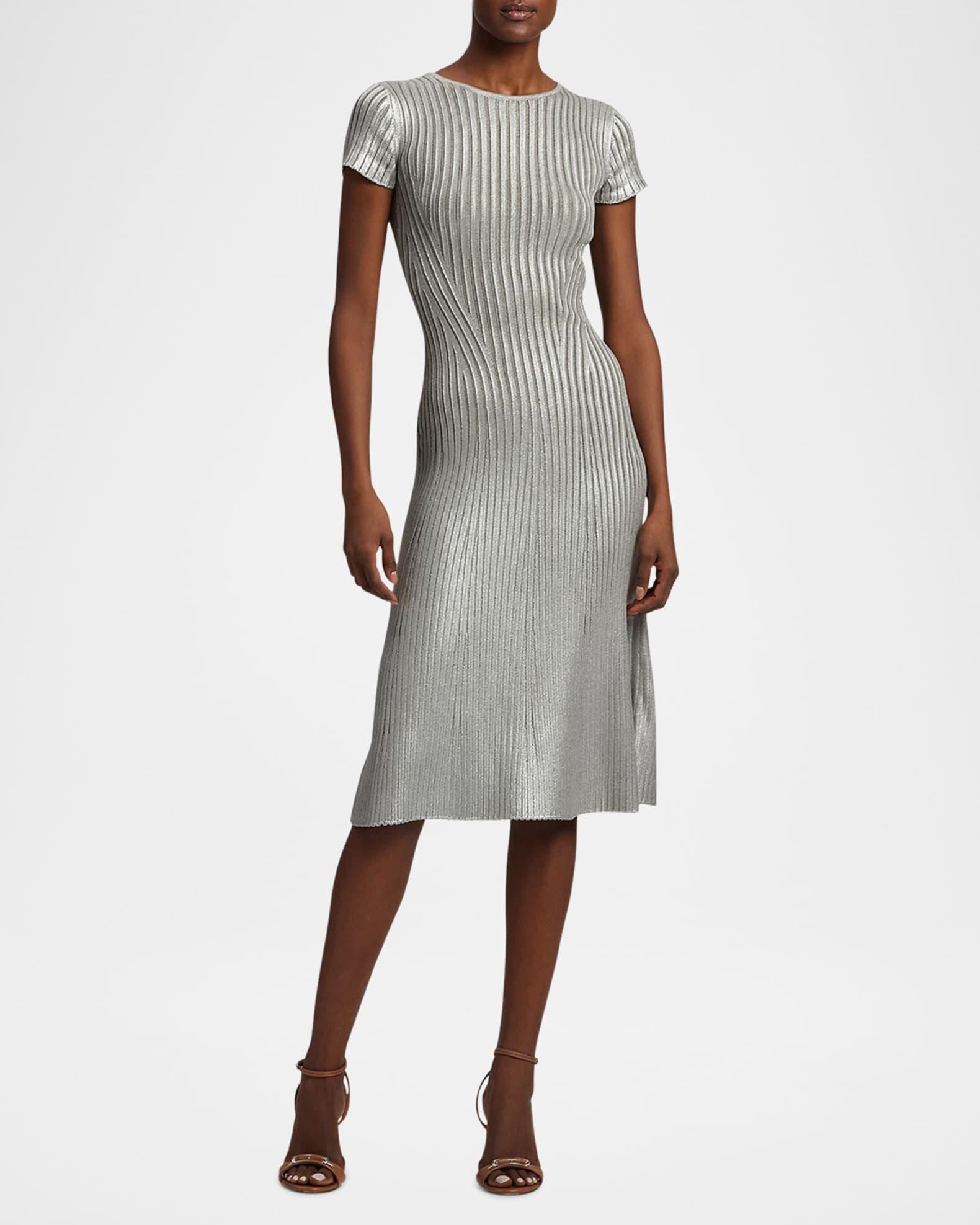 Foil Rib Crewneck Dress Product Image