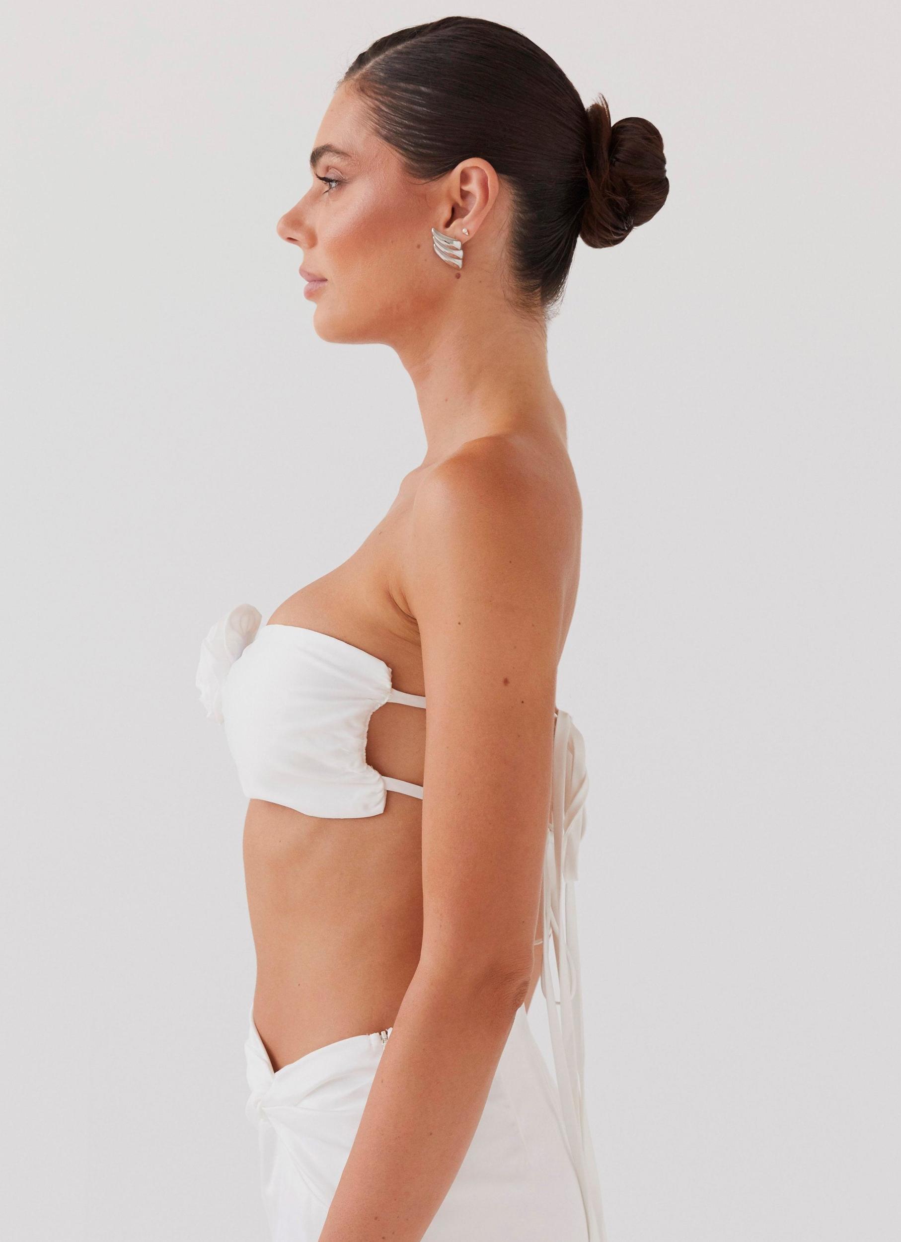 Crescent Light Rose Bandeau Top - Ivory Product Image