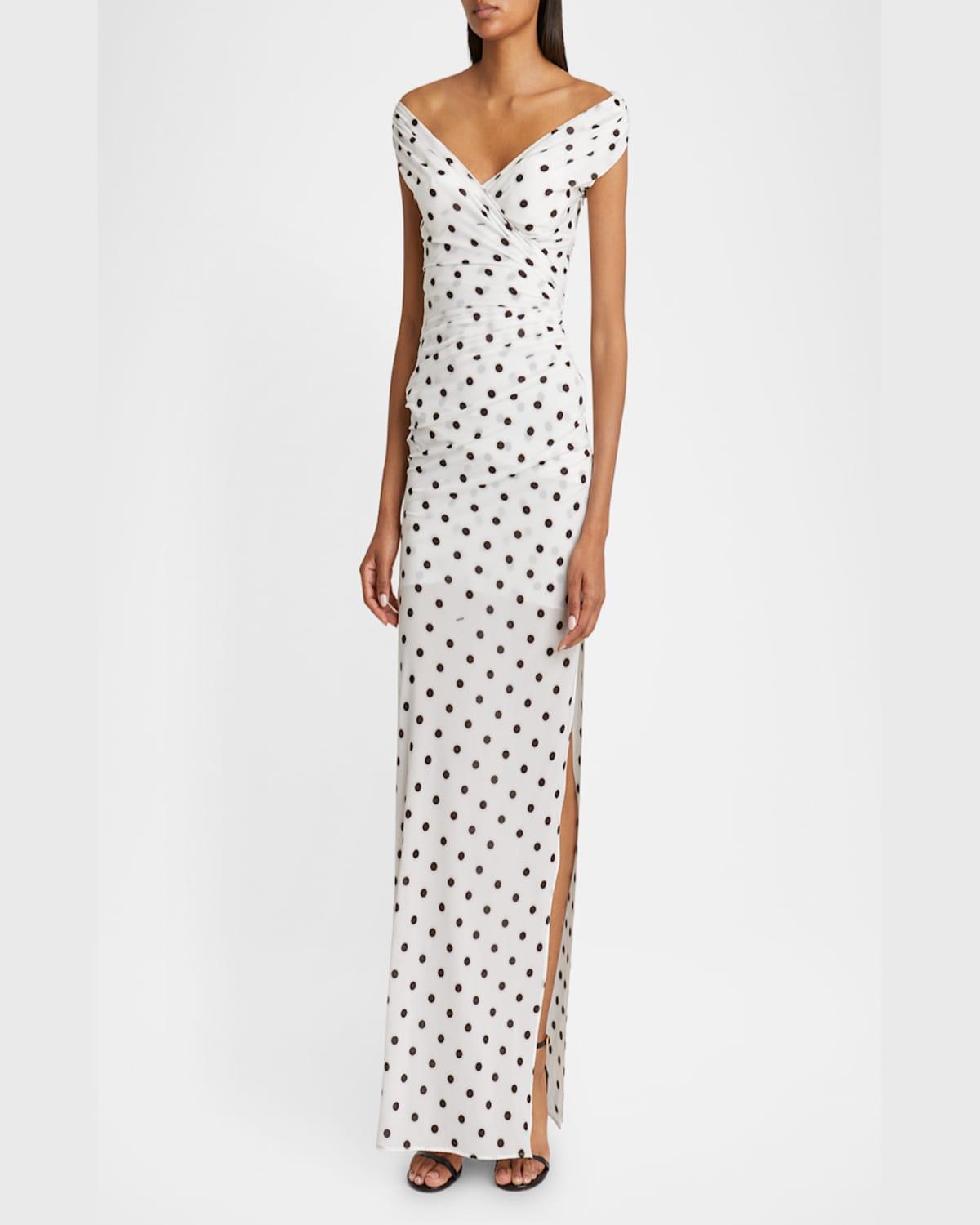 JACQUEMUS Women Rita Pois Long Dress In White Product Image