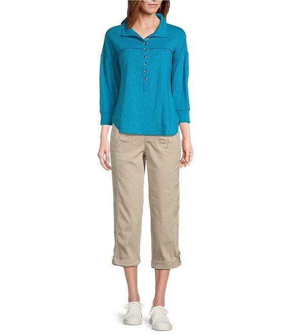 Westbound Knit Elbow Sleeve Henley Top Product Image