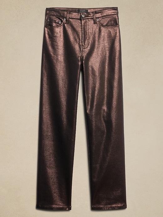 High-Rise Metallic Straight Jean Product Image