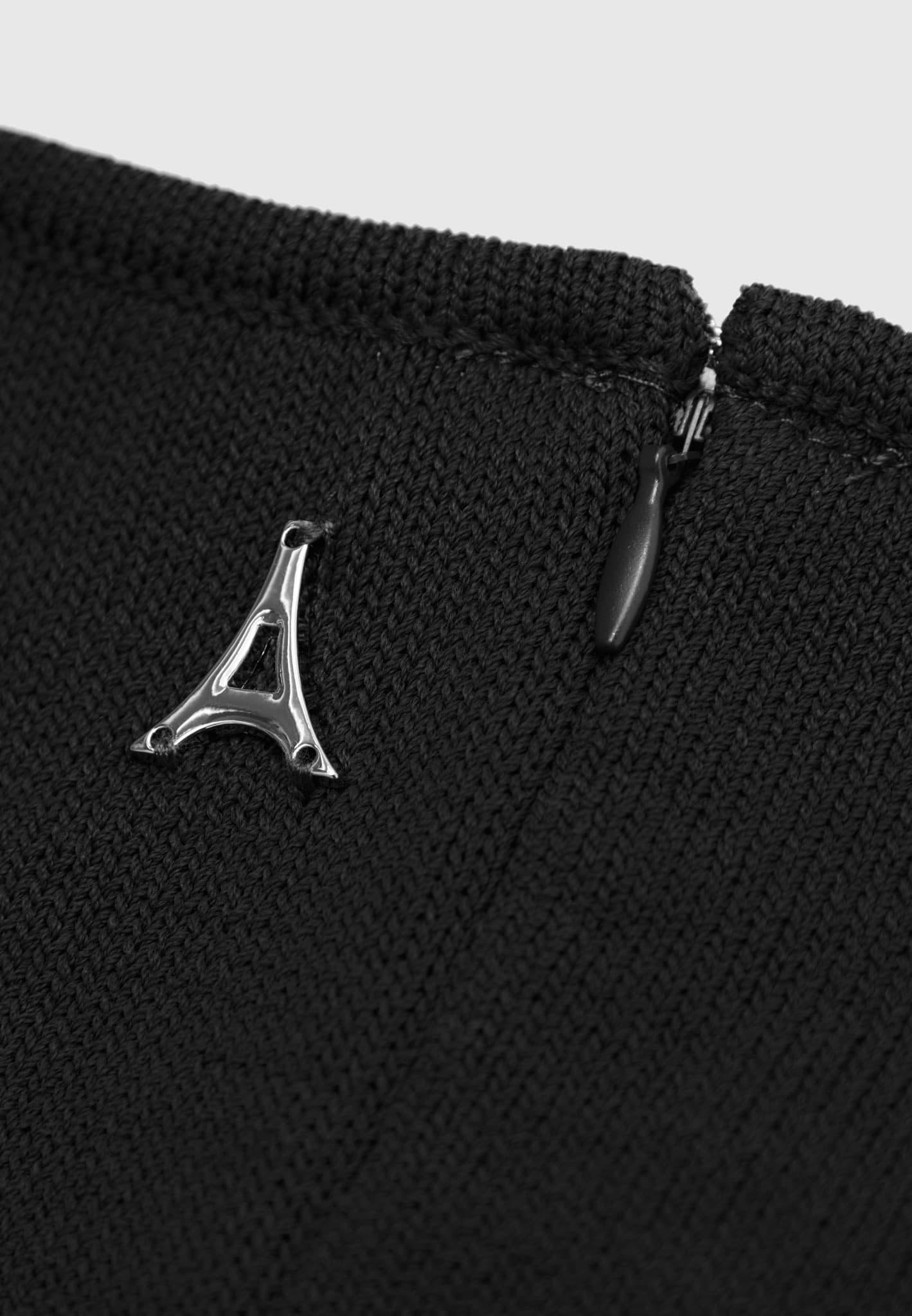 Knitted Contour One Sleeve Playsuit - Black Female Product Image