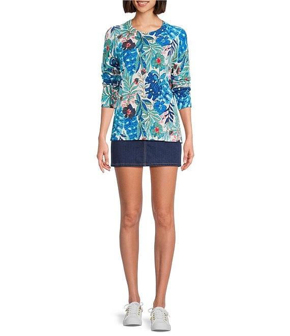 Lilly Pulitzer Salima Best Fronds Forever Print Crew Neck Long Sleeve Sweater Product Image