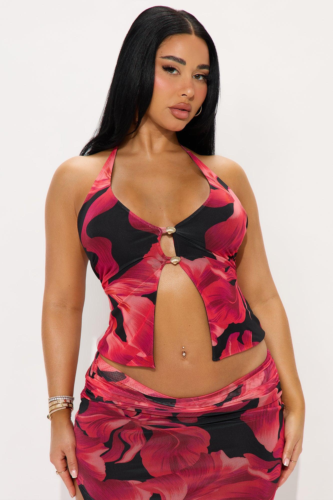 Late Nights In Cabo Maxi Skirt Set - Fuchsia/combo Product Image