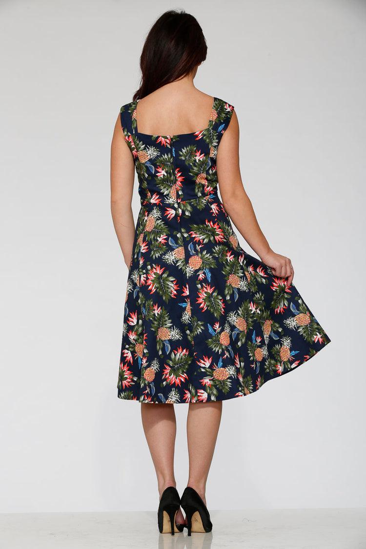 Navy Hawaiian Swing Dress Product Image