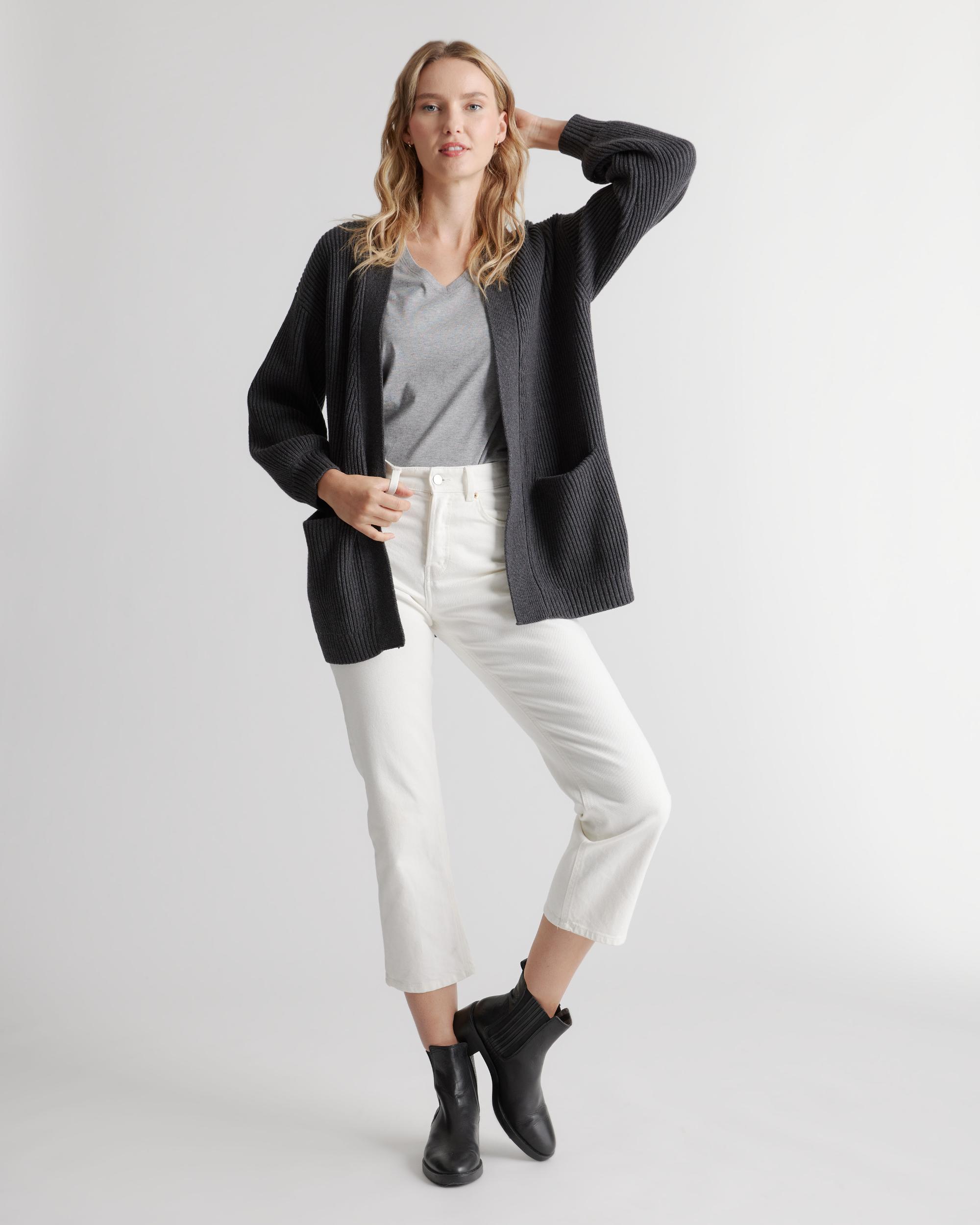 Quince | Women's OverSized Cardigan Sweater Organic Cotton Product Image