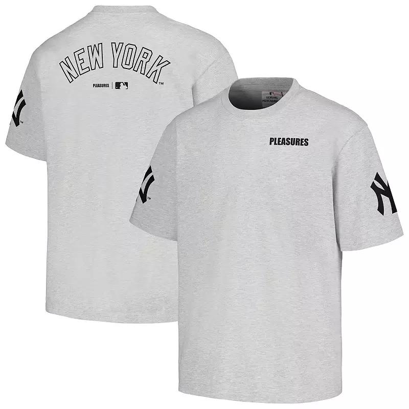 Mens PLEASURES Gray New York Yankees Team T-Shirt Product Image