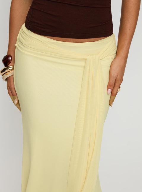Caviar Tie Maxi Skirt Lemon Product Image