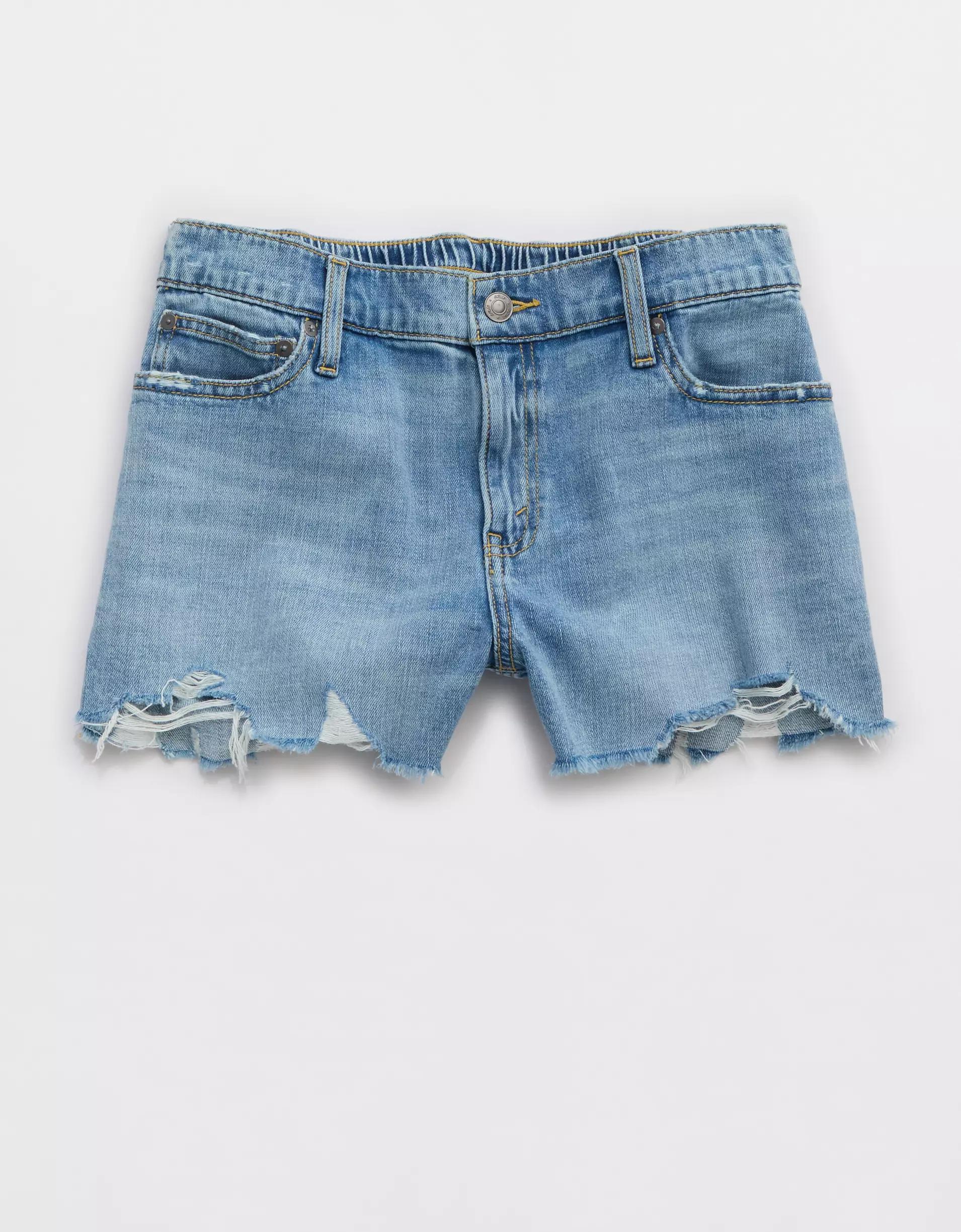 Aerie Daydream Distressed Denim Short Product Image
