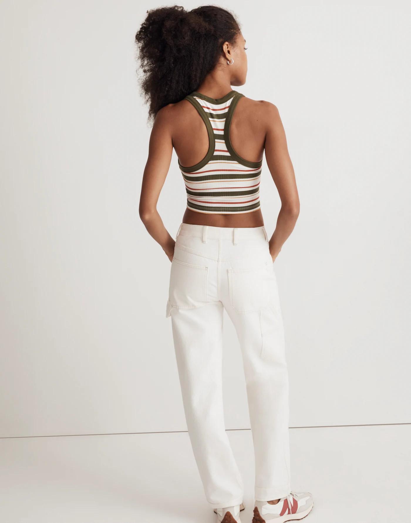 Variegated Rib Crop Tank in Stripe Product Image