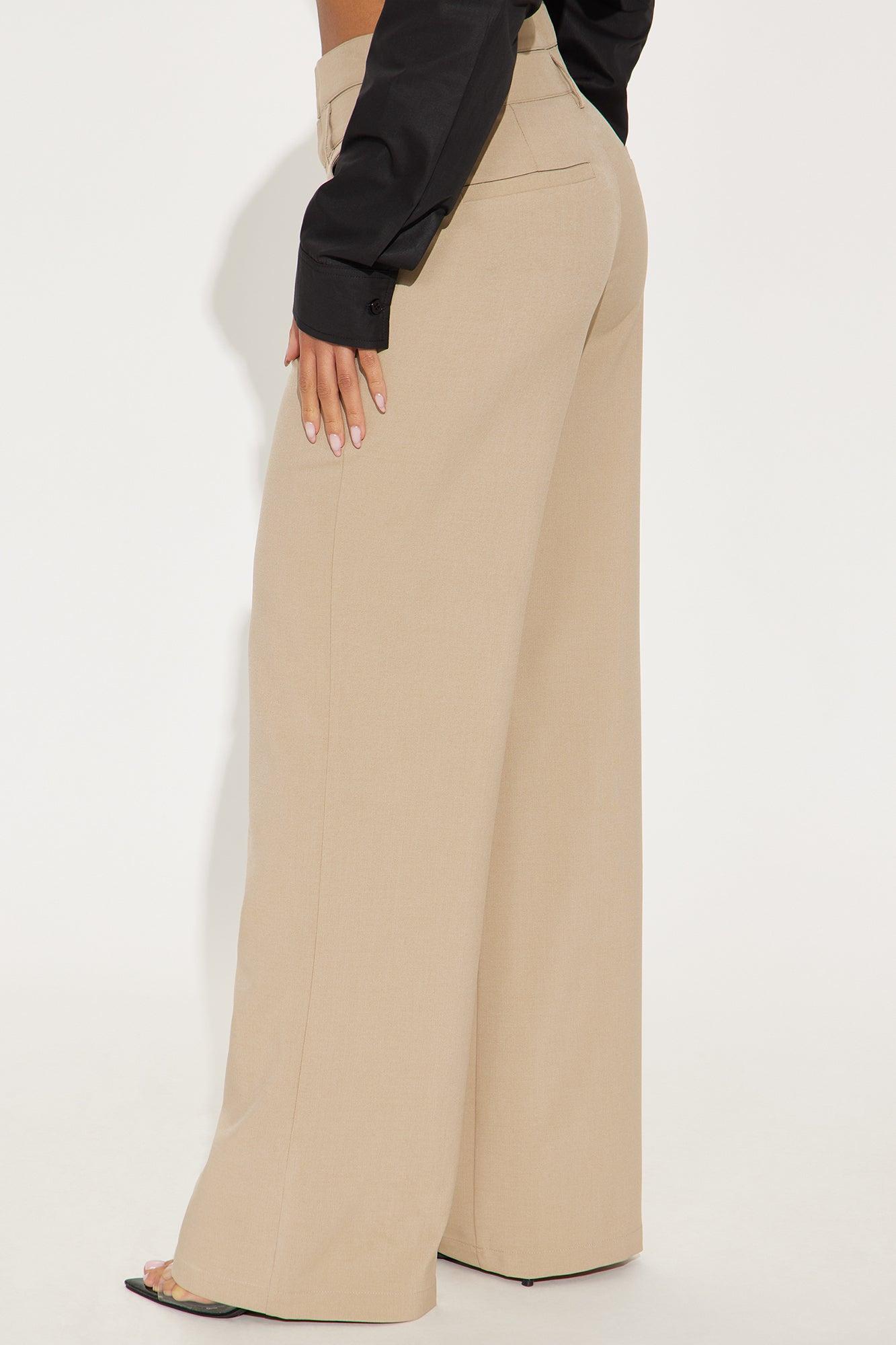 Trina Double Waistband Trouser - Khaki Product Image
