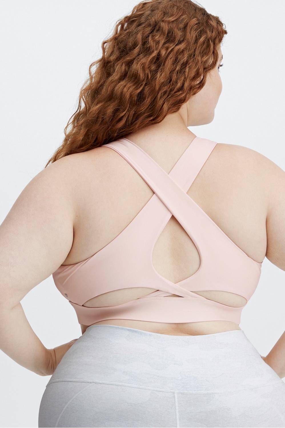Fabletics No-Bounce Sports Bra Womens pink plus Size 3X Product Image