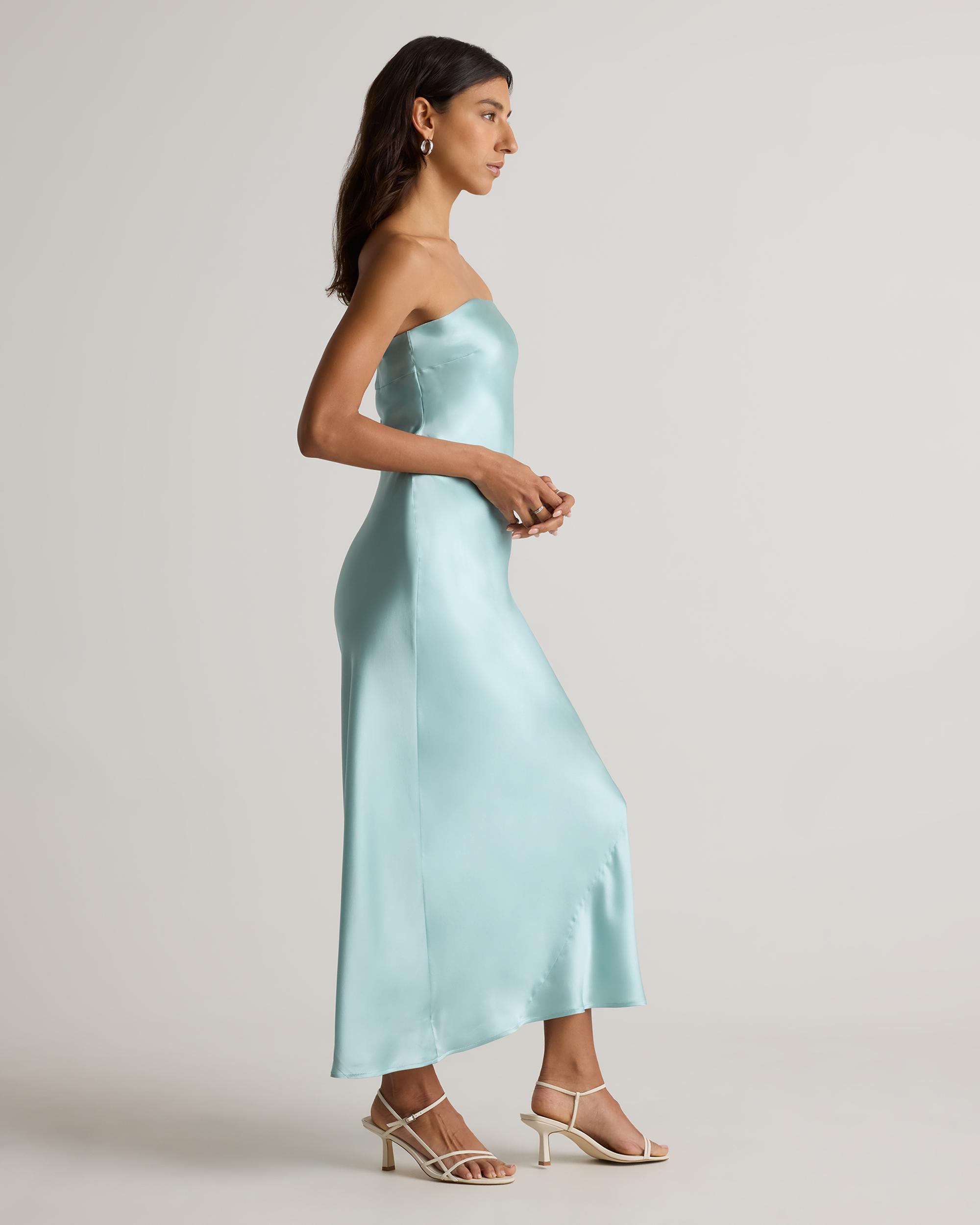 Quince | Women's Strapless Midi Dress Mulberry Silk Product Image