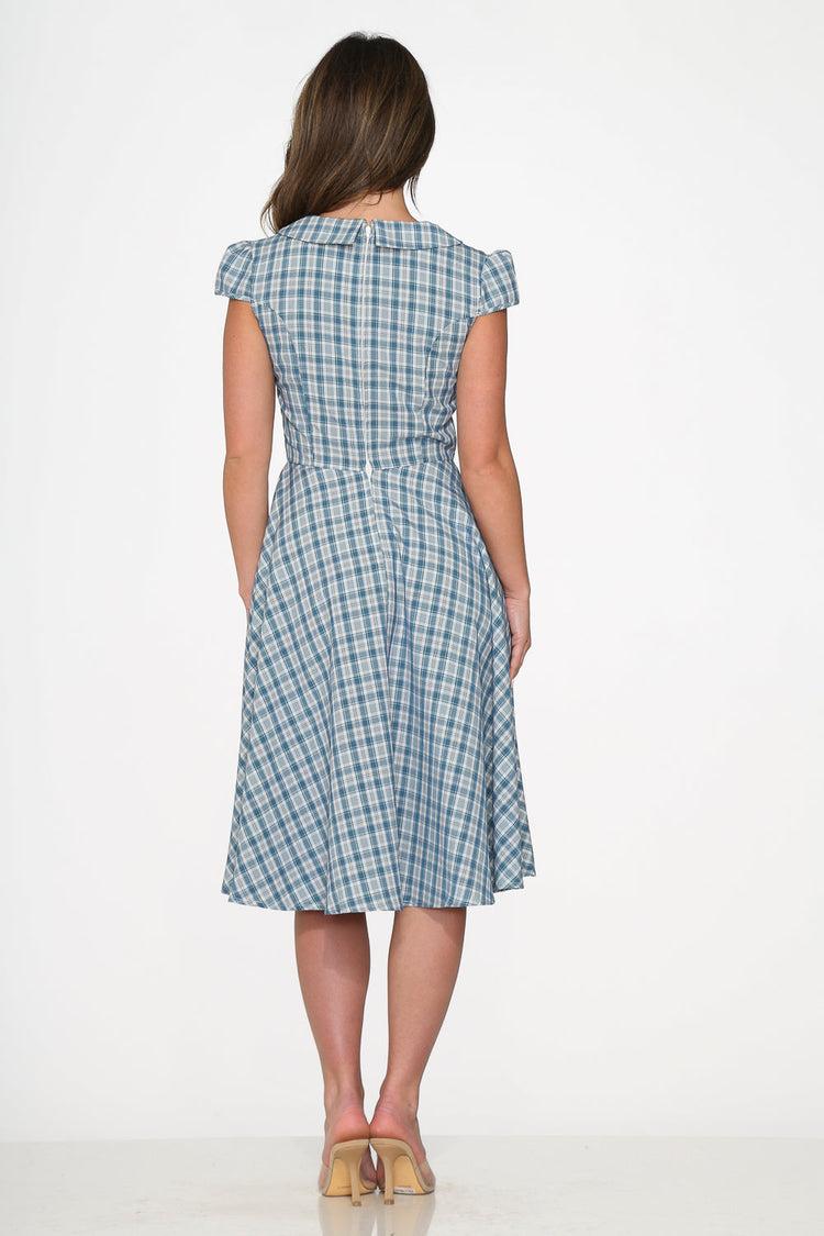 Blue Plaid Swing Dress Product Image