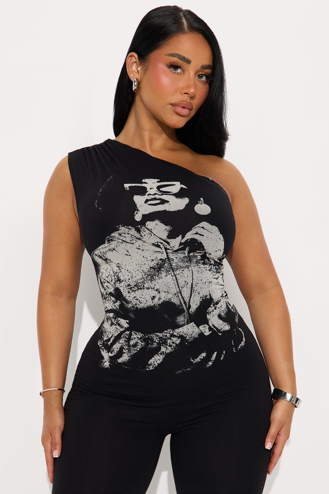 Cool Chic One Shoulder Jumpsuit - Black Female Product Image