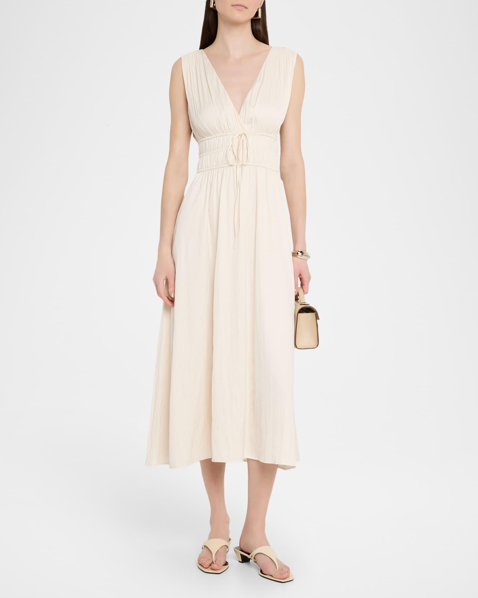 Lilith Shirred Drawstring Midi Dress Product Image