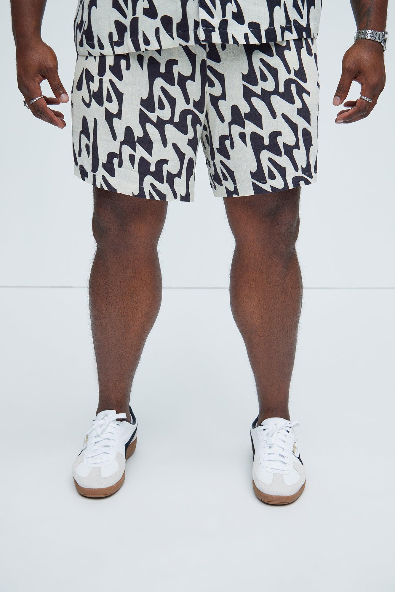 Macullar Linen Warm Up Shorts - Black/combo Product Image