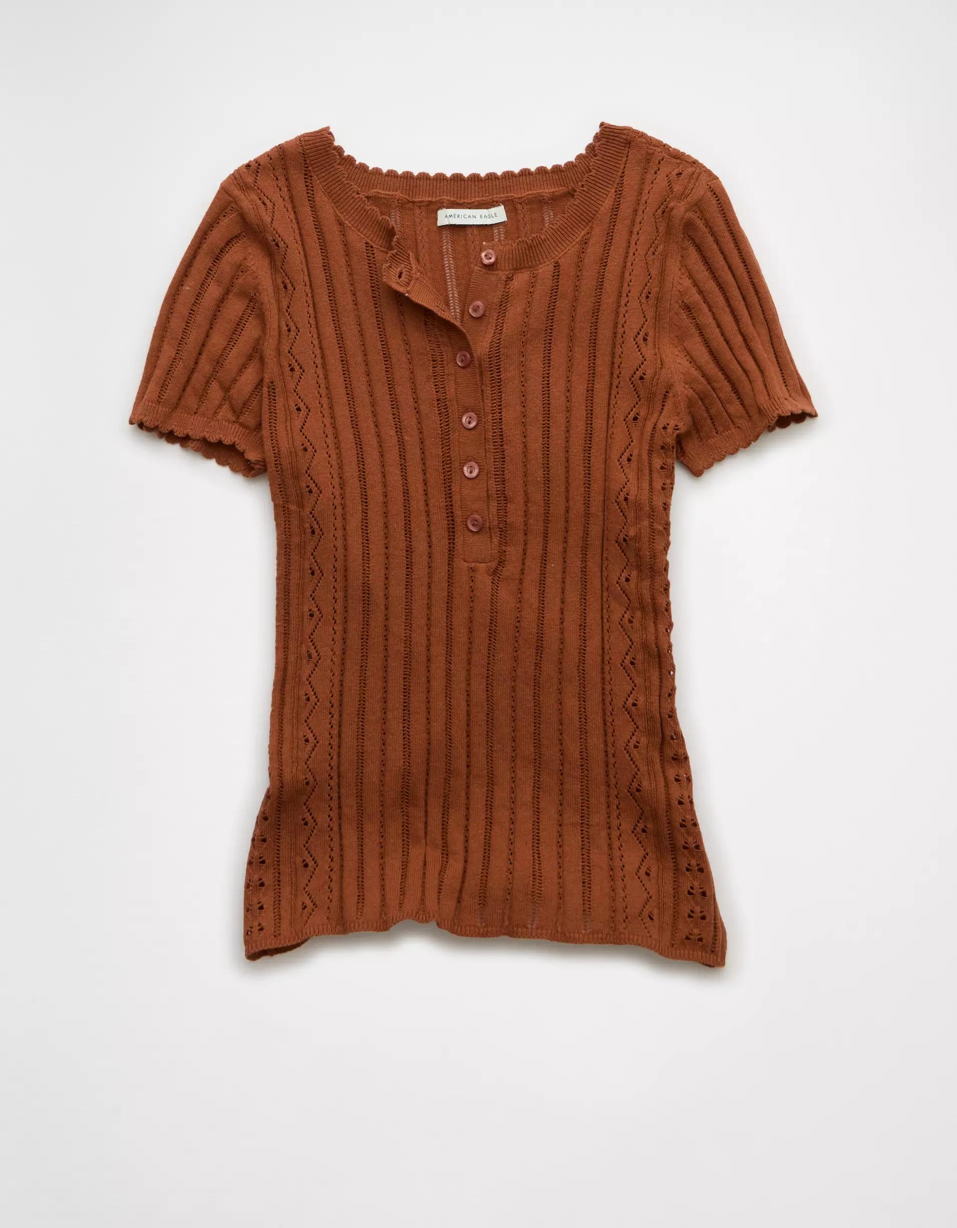 AE Henley Sweater T-Shirt Product Image