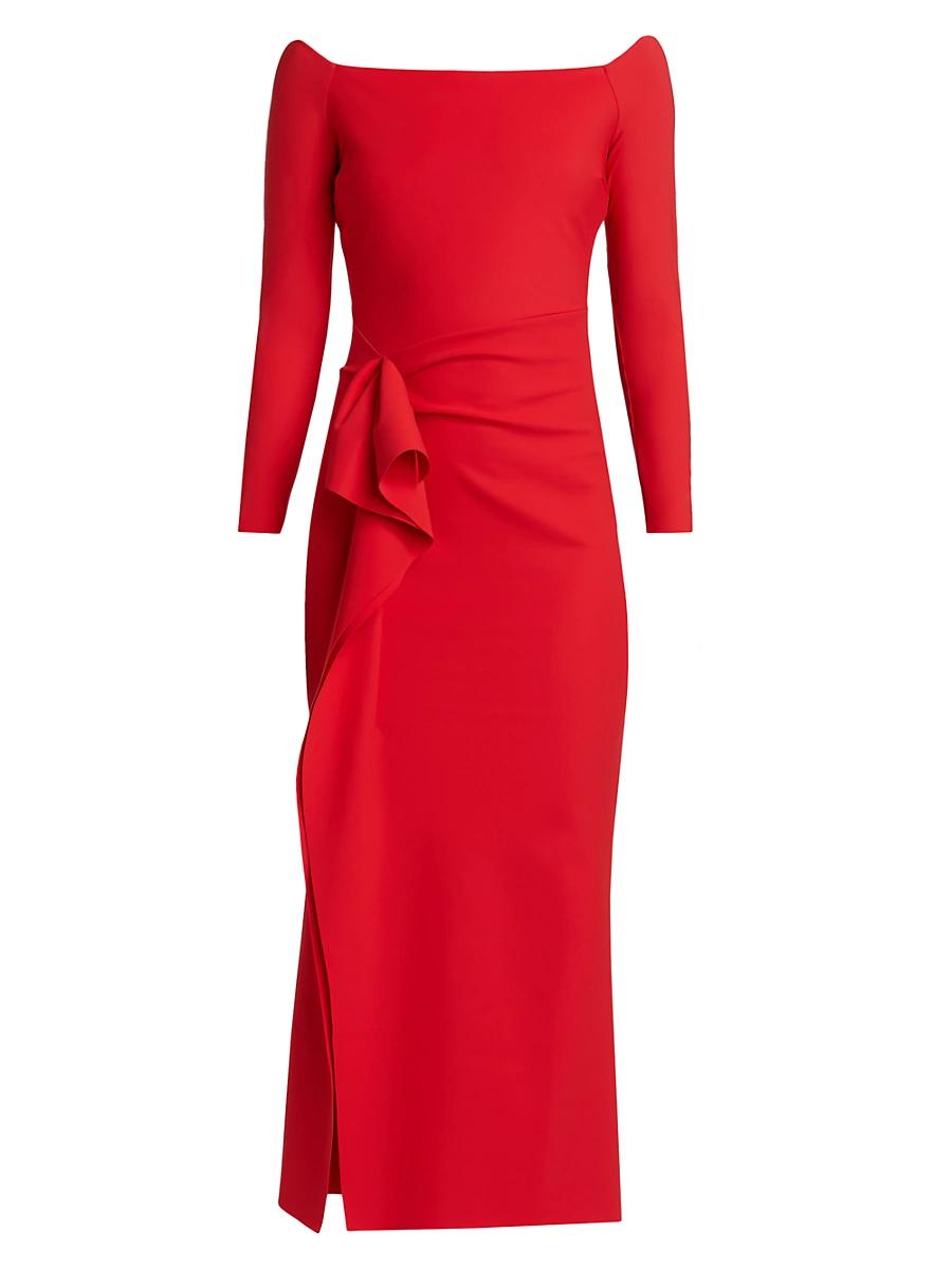 Womens Tushana Draped Jersey Midi-Dress Product Image