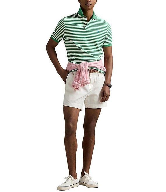 Polo Ralph Lauren Classic Fit Thin Striped Mesh Short Sleeve Polo Shirt Product Image