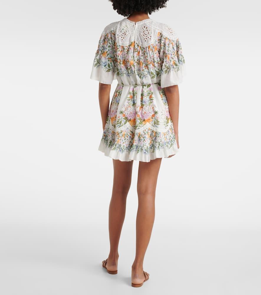 FARM RIO Sweet Bloom Cotton Eyelet Shift Dress In Off-white Product Image