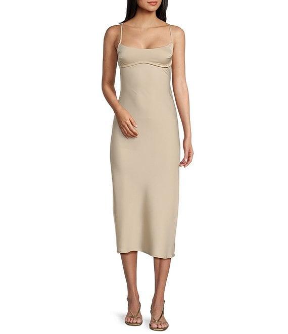 Allison & Kelly Square Neck Spaghetti Strap Bar Back Dress Product Image