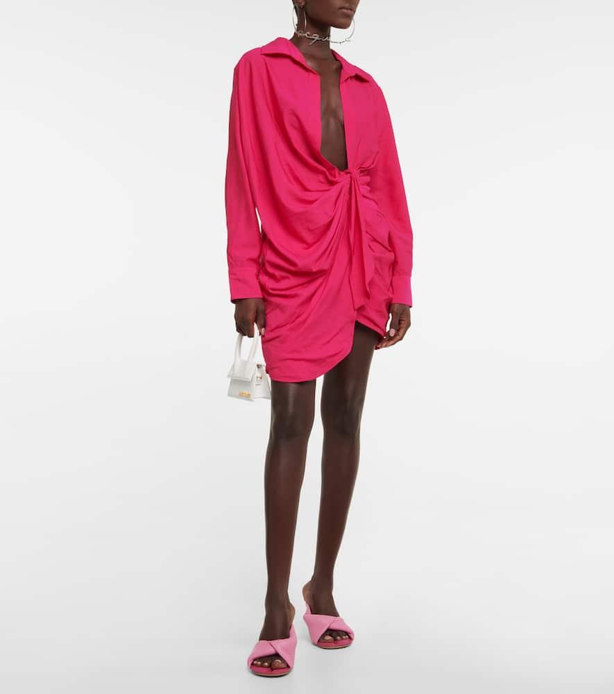 JACQUEMUS La Robe Bahia Tie-detail Minidress In Pink Product Image
