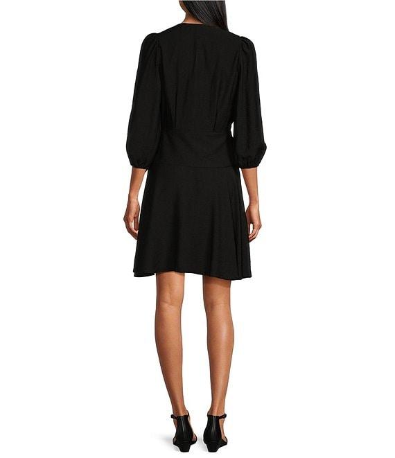 Alex Marie Enola Surplice V-Neck 3/4 Sleeve Wrap Dress Product Image