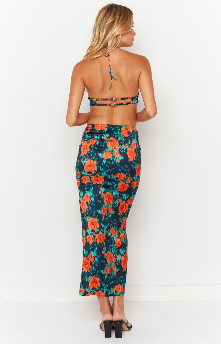 Rani Red Floral Maxi Skirt Product Image